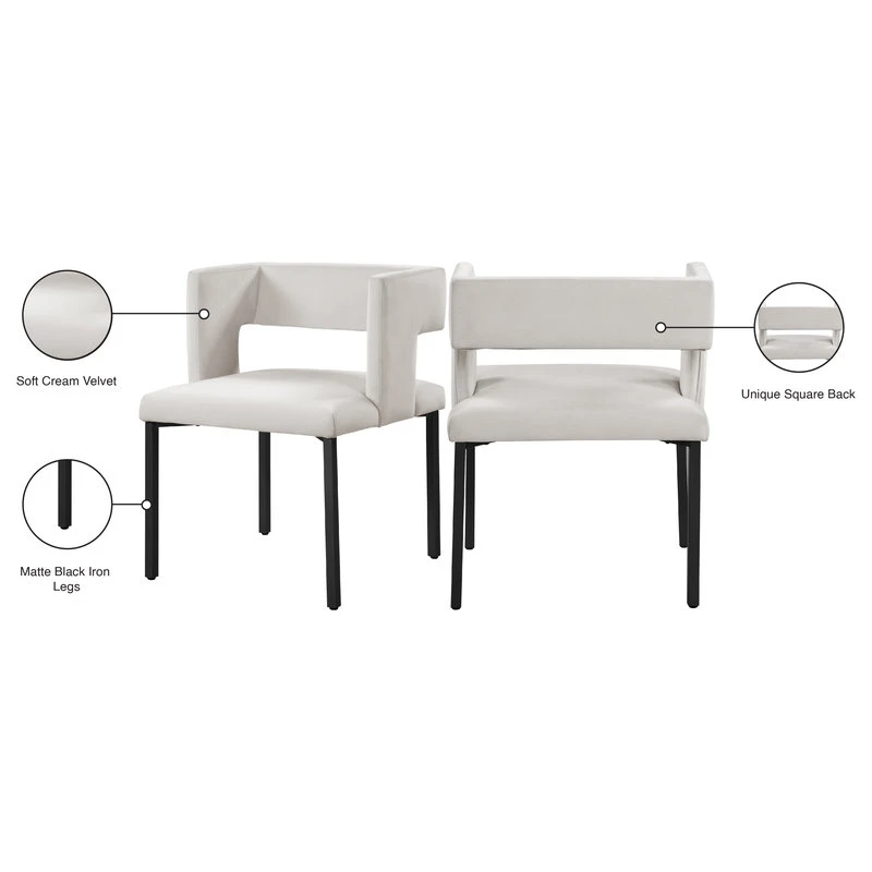 MOD The Verve Dining Chair, Cream And Matte Black, Velvet And Iron, Set Of 2 10 MOD The Verve Dining Chair, Cream And Matte Black, Velvet And Iron, Set Of 2 - Image 8