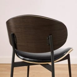 Art Leon Mid-Century Modern Bentwood Faux Leather Dining Chair, Set Of 2, Black -abbyson shop 5d21cb3003d8d80d 6169 w800 h800 b0 p0