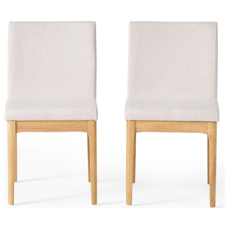 GDFStudio Oceanna Mid Century Modern Dining Chairs, Set Of 2, Light Beige/Oak, Fabric 3 GDFStudio Oceanna Mid Century Modern Dining Chairs, Set Of 2, Light Beige/Oak, Fabric