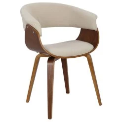 MOD The Antonia Accent Chair, Cream, Fabric And Wood