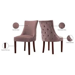 MOD The Splendor Dining Chair, Pink, Velvet, Set Of 2 -abbyson shop 5ed145e3032dfd41 0743 w800 h800 b1 p0