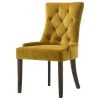 Acme Furniture Farren Side Chair, Yellow Velvet And Espresso Finish