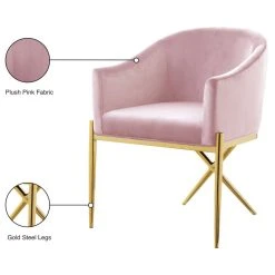 MOD The Parker Dining Chair, Velvet, Pink, Gold Legs -abbyson shop 62211d3102741439 0737 w800 h800 b1 p0