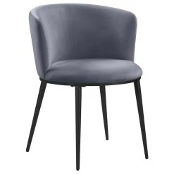 MOD The Almar Dining Chair, Gray And Matte Black, Velvet And Iron, Set Of 2 -abbyson shop 62e15c5e02741834 1314 w800 h800 b1 p0