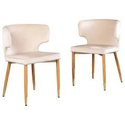 MOD The Rhea Dining Chair, Velvet, Set Of 2, Ivory