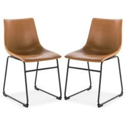Edgemod Brinley Dining Chair, Set Of 2, Tan