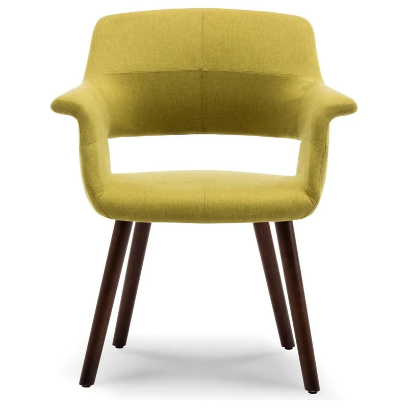 Belleze Mid-Century Accent Armrest Wooden Legs, Green 4 Belleze Mid-Century Accent Armrest Wooden Legs, Green - Image 2