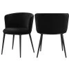 Meridian Furniture Skylar Dining Chair, Set Of 2, Black Velvet, Matte Black Iron Legs -abbyson shop 65715da0027415e8 3408 w800 h800 b1 p0