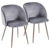 LumiSource Fran Dining Chair, Walnut And Blue Velvet, Set Of 2, Walnut And Gra -abbyson shop 65a143190a21964d 6742 w800 h800 b1 p0