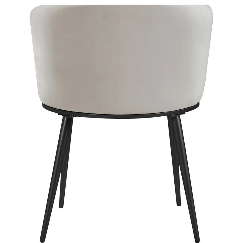 Meridian Furniture Skylar Dining Chair, Set Of 2, Cream Velvet, Matte Black Iron Legs 5 Meridian Furniture Skylar Dining Chair, Set Of 2, Cream Velvet, Matte Black Iron Legs - Image 3