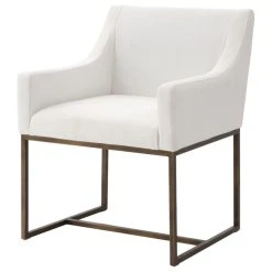 Vig Furniture Inc. Modrest Basel Off White And Copper Antique Brass Dining Chair