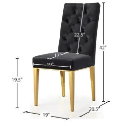 Meridian Furniture Capri Velvet Dining Chair, Set Of 2, Black -abbyson shop 69b14c4a027414bd 4930 w800 h800 b1 p0