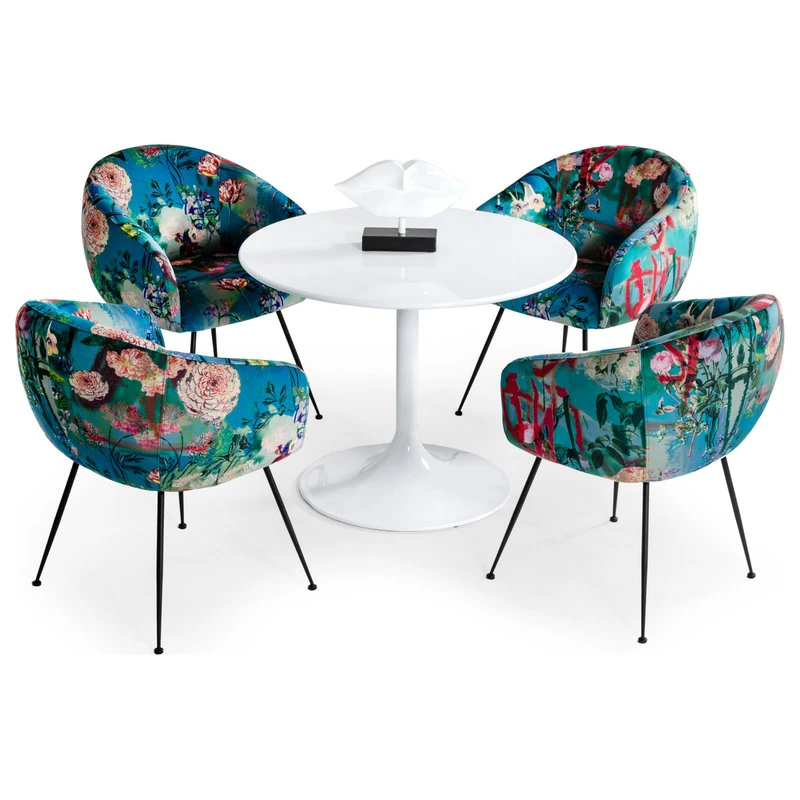 MOD The Dahlia Dining Chair, Multi-colored, Velvet 7 MOD The Dahlia Dining Chair, Multi-colored, Velvet - Image 5