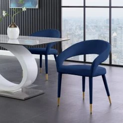 MOD The Prescott Dining Chair, Navy, Velvet -abbyson shop 6ae1a93a018ef011 0736 w800 h800 b0 p0