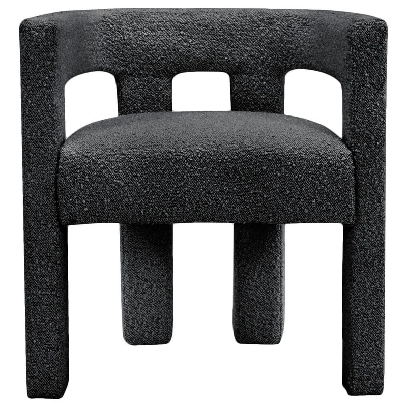 MOD The Camille Dining Chair, Bouclé Fabric, Black 3 MOD The Camille Dining Chair, Bouclé Fabric, Black