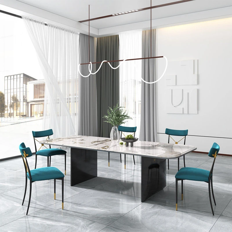 HOMARY Blue Empire Style Upholstered Cross Back Green Side Chair Dining Chair 4 HOMARY Blue Empire Style Upholstered Cross Back Green Side Chair Dining Chair - Image 2