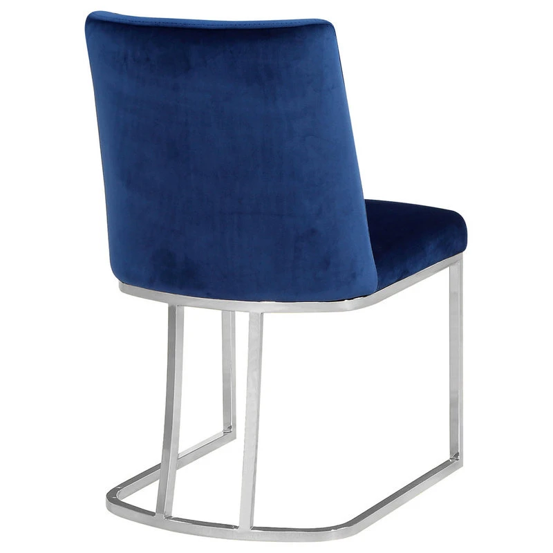 MOD The Josephine Velvet Dining Chair, Navy And Silver, Set Of 2 4 MOD The Josephine Velvet Dining Chair, Navy And Silver, Set Of 2 - Image 2