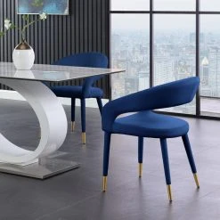 MOD The Prescott Dining Chair, Navy, Velvet -abbyson shop 6da15515018ef018 0736 w800 h800 b0 p0