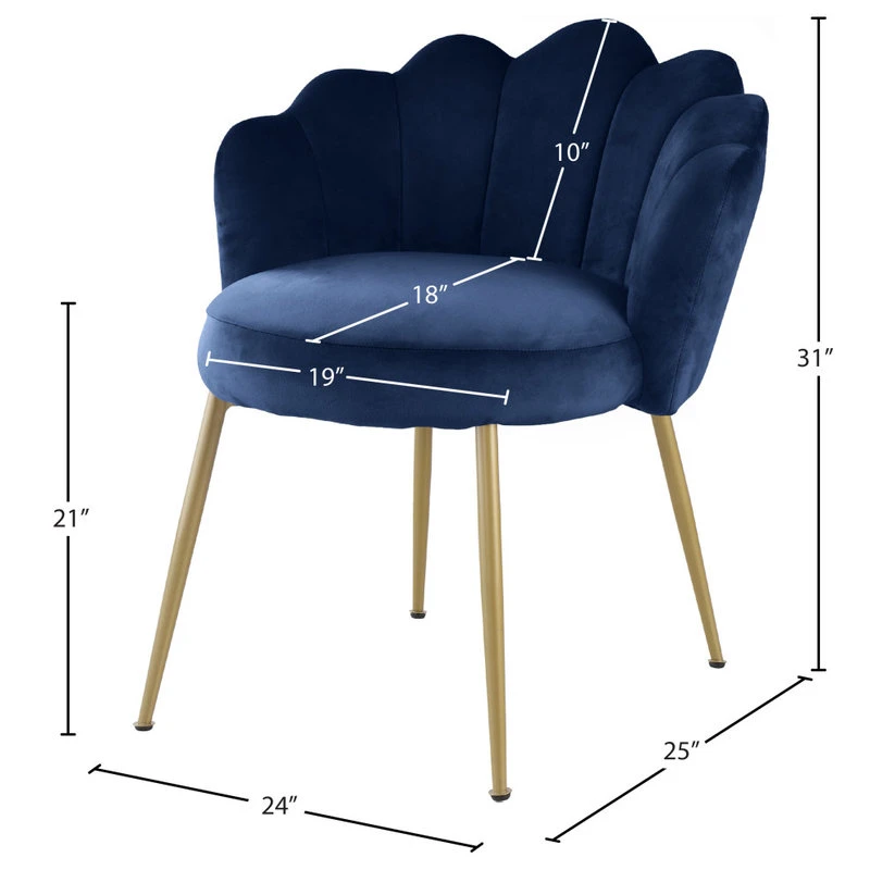 MOD The Perla Dining Chair, Navy, Velvet, Set Of 2 9 MOD The Perla Dining Chair, Navy, Velvet, Set Of 2 - Image 7