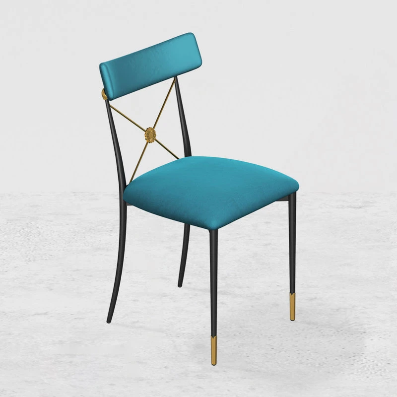 HOMARY Blue Empire Style Upholstered Cross Back Green Side Chair Dining Chair 12 HOMARY Blue Empire Style Upholstered Cross Back Green Side Chair Dining Chair - Image 10