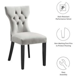 Modway Silhouette Performance Velvet Dining Chairs, Set Of 2, Light Gray 16 Modway Silhouette Performance Velvet Dining Chairs, Set Of 2, Light Gray -abbyson shop 70b1888e035bf964 7943 w800 h800 b1 p0