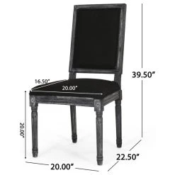 GDFStudio Amy French Country Wood Upholstered Dining Chair, Set Of 2, Black/Gray -abbyson shop 71c17f4900b9e353 8118 w800 h800 b1 p0