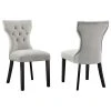 Modway Silhouette Performance Velvet Dining Chairs, Set Of 2, Light Gray
