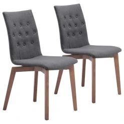 Zuo Modern Contemporary Orebro Dining Chair, Set Of 2, Graphite