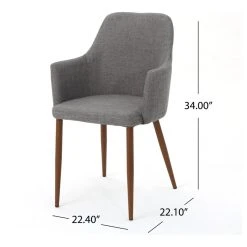 GDFStudio GDF Studio Serra Mid Century Fabric Dining Chairs, Set Of 2, Light Gray/Dark Bro -abbyson shop 76e1f25701c5294d 4058 w800 h800 b1 p0