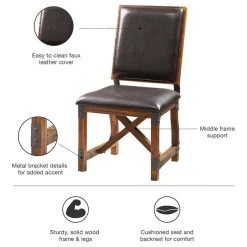 Olliix The Ivan Dining Chair, Chocolate Brown, Faux Leather -abbyson shop 794164280e6f2b3b 4844 w800 h800 b1 p0