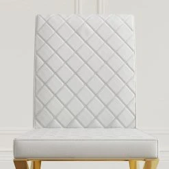 HOMARY Modern Upholstered White PU Leather Dining Chair Set Of 2 Stainless Steel Gold -abbyson shop 7951510a0396e302 3136 w800 h800 b0 p0