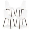 Edgemod Landon Sculpted Dining Chair, Set Of 4, White, Walnut