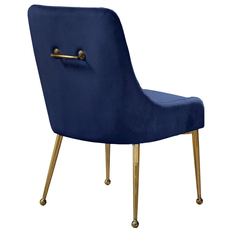 MOD The Cue Dining Chair, Navy And Gold, Velvet, Set Of 2 4 MOD The Cue Dining Chair, Navy And Gold, Velvet, Set Of 2 - Image 2