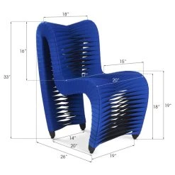 MOD The Bradbury Dining Chair, Blue And Black, Cotton -abbyson shop 7b31f4c20f220a09 2824 w800 h800 b1 p0