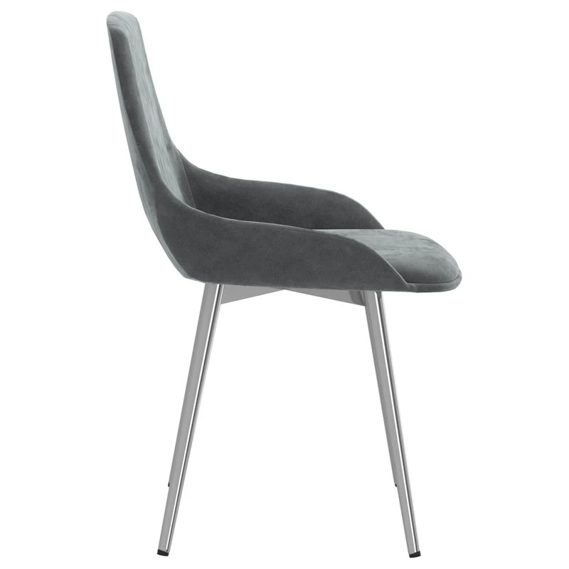 WHI Set Of 2 Upholstered Side Chair, Light Gray 6 WHI Set Of 2 Upholstered Side Chair, Light Gray - Image 4