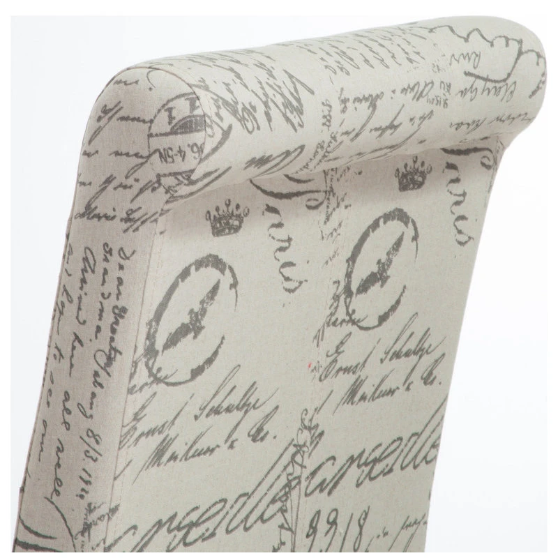 GDFStudio GDF Studio Script Printed Linen Dining Chairs, Set Of 2 8 GDFStudio GDF Studio Script Printed Linen Dining Chairs, Set Of 2 - Image 6