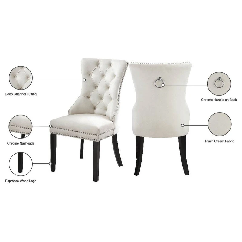 MOD The Monarch Dining Chair, Cream, Velvet, Set Of 2 9 MOD The Monarch Dining Chair, Cream, Velvet, Set Of 2 - Image 7