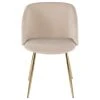 Lumisource Fran Chair, Gold Metal, Set Of 2, Cream Velvet