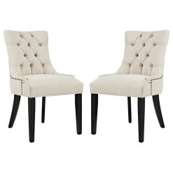 Modway Regent Dining Side Chair Fabric Set Of 2, Beige