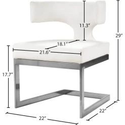 MOD The Eve Dining Chair, White And Chrome, Faux Leather And Metal -abbyson shop 7f9171e60274146d 0744 w800 h800 b1 p0