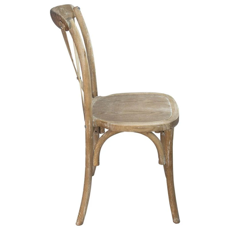 Flash Furniture Advantage Natural With White Grain X-Back Chair 5 Flash Furniture Advantage Natural With White Grain X-Back Chair - Image 3