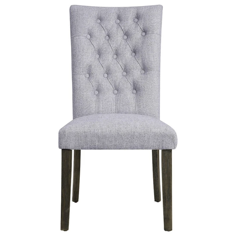 Acme Furniture ACME Merel Side Chair, Set Of 2, Gray Fabric And Gray Oak 4 Acme Furniture ACME Merel Side Chair, Set Of 2, Gray Fabric And Gray Oak - Image 2