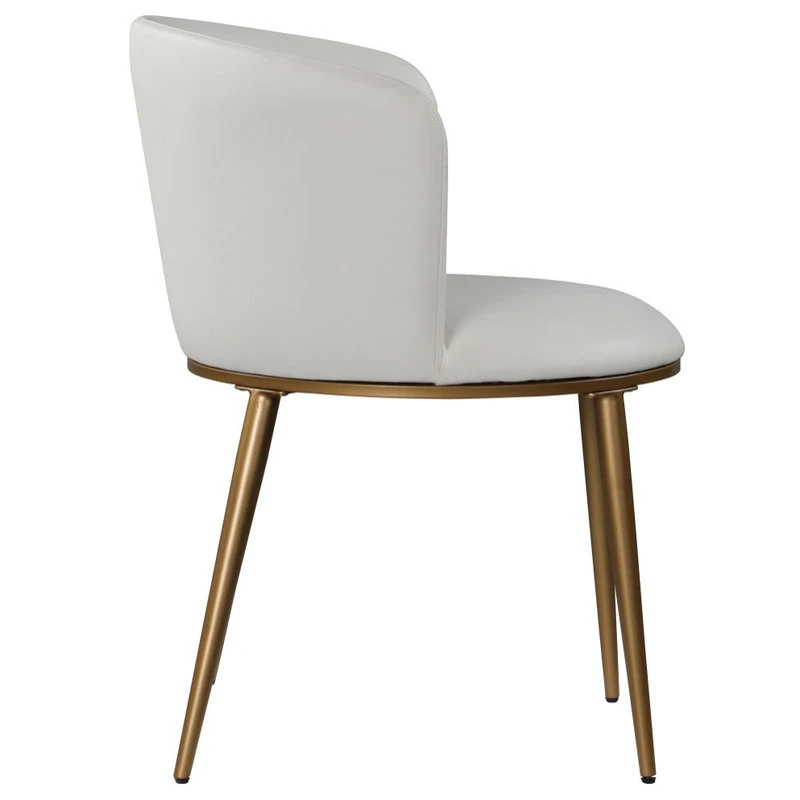 MOD The Almar Dining Chair, White And Brushed Gold, Faux Leather And Iron, Set Of 2 7 MOD The Almar Dining Chair, White And Brushed Gold, Faux Leather And Iron, Set Of 2 - Image 5
