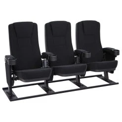 Seatcraft Zenith Movie Theater Seating, Black, Row Of 3