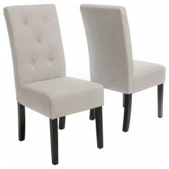 GDFStudio GDF Studio Alexander Natural Fabric Dining Chair, Set Of 2