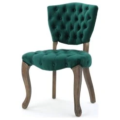 GDFStudio GDF Studio Elizabeth Tufted New Velvet Fabric Dining Chairs, Set Of 2, Dark Gree -abbyson shop 84718d6201de55b2 1238 w800 h800 b1 p0