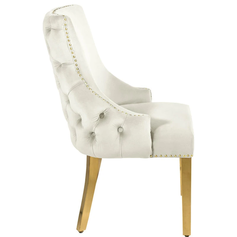 MOD The Sovereign Dining Chair, Cream, Velvet, Set Of 2 6 MOD The Sovereign Dining Chair, Cream, Velvet, Set Of 2 - Image 4