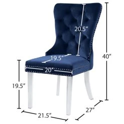 MOD The Dame Dining Chair, Navy, Velvet, Set Of 2 -abbyson shop 85c1b02e0274148f 0782 w800 h800 b1 p0