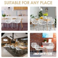 Costway Set Of 6 Birch Sapling Plastic Dining Chairs Stackable Armless White -abbyson shop 8601c7d30e5e13c3 1181 w800 h800 b1 p0