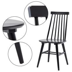 Duhome Elegant Lifestyle Set Of 2 Spindle Back Wood Dining Room Windsor Chairs, Black -abbyson shop 8651933d004714bd 4620 w800 h800 b1 p0